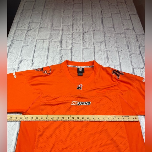 CFL BC Lions 🦁 Reebok Authentic Orange Football Jersey Sz L Brand New - Picture 7 of 9
